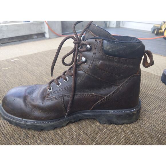 Wolverine Mens 13M Waterproof Work Boots Brown Leather Steel Toe Safety - Picture 1 of 14
